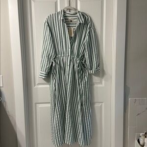 Universal Thread Green and White Striped Dress